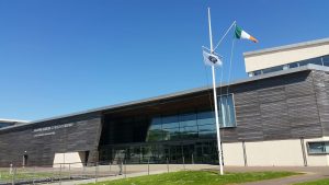 GAC and Irish Flag flying outside the NMCI 